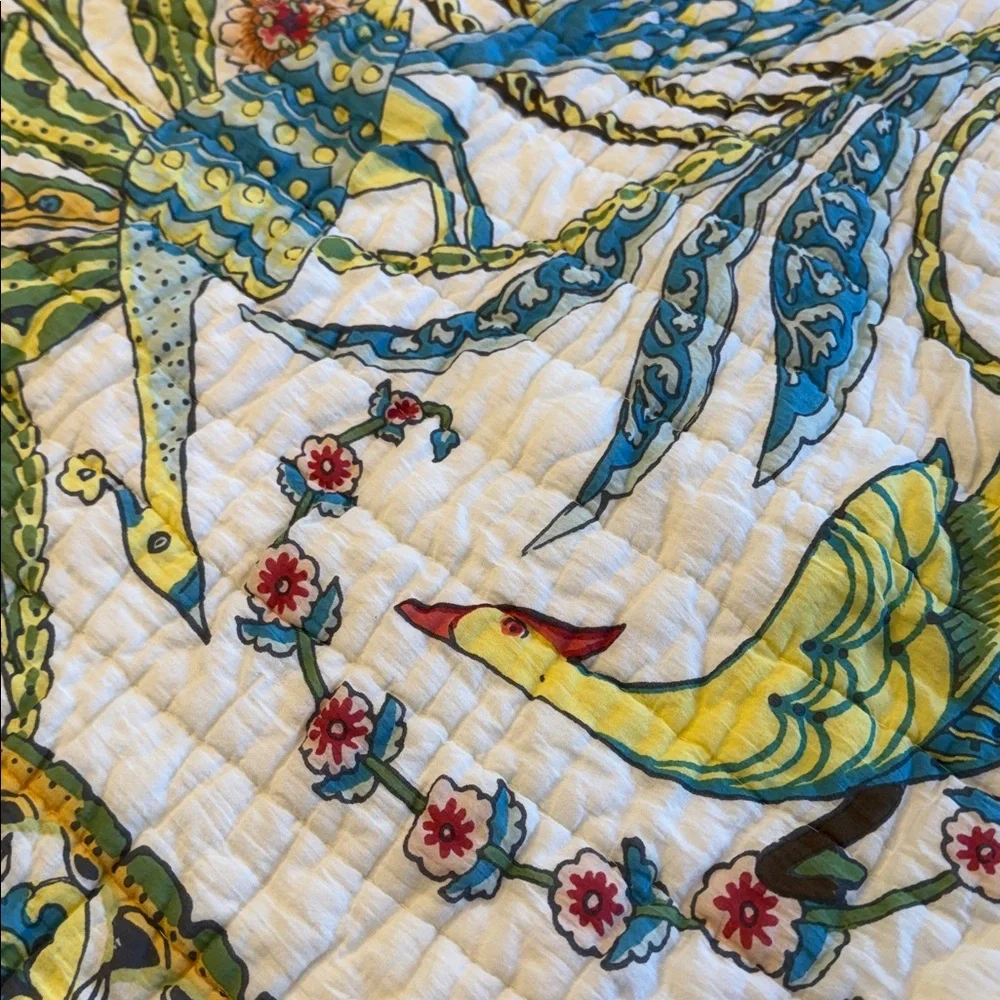 Pottery Barn Rita Bird Euro Shams pillow shams peacocks